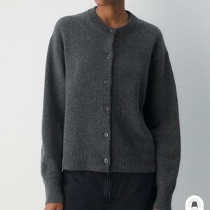 Aritzia Essential Cashmere Cardigan in Heather Charcoal